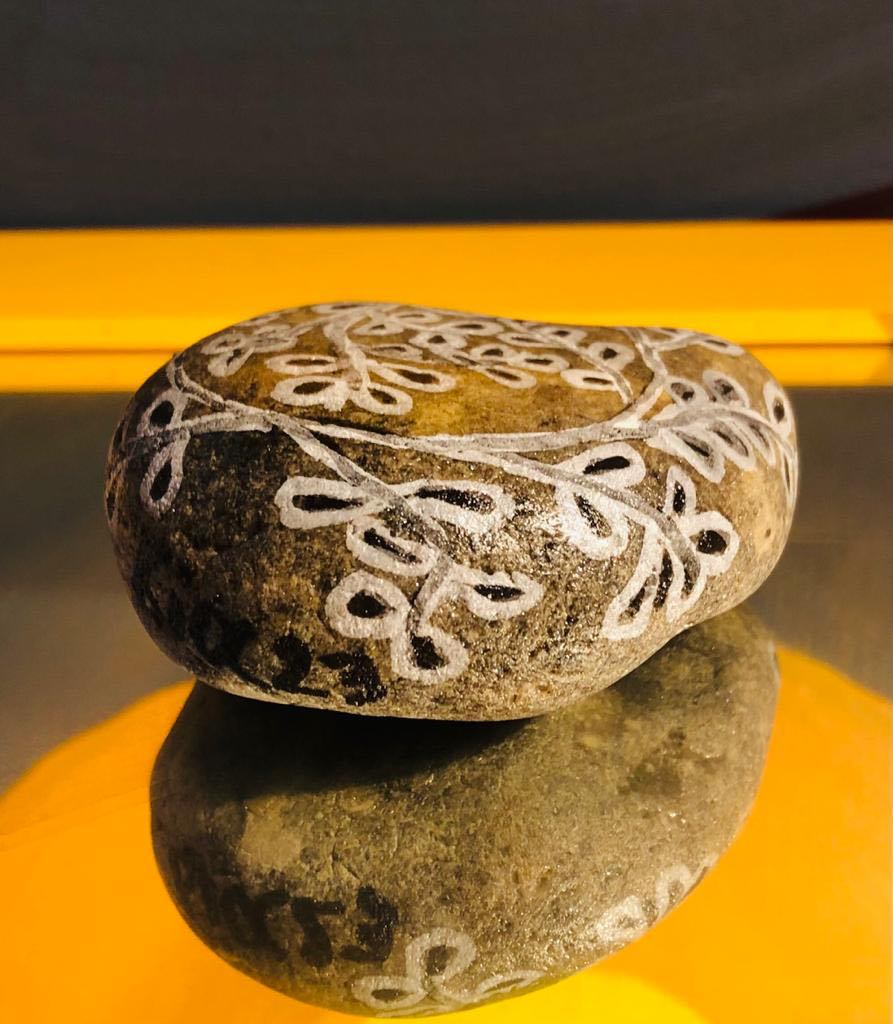 The Greek olive tree, painted on a greek natural stone