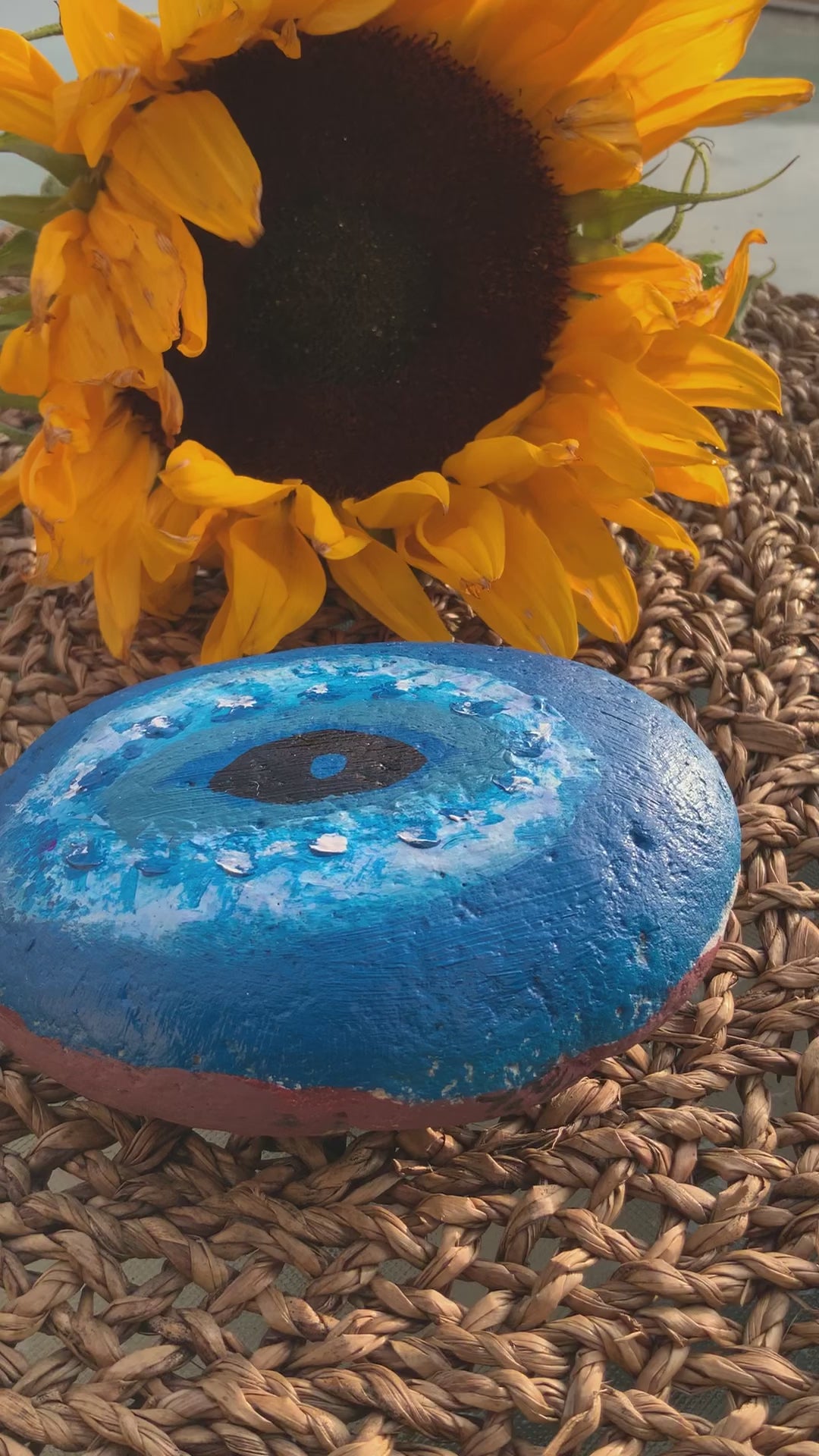 This is a hand painted originally Greek stone which will make your home more vivid, will also bring a summery breeze in your house